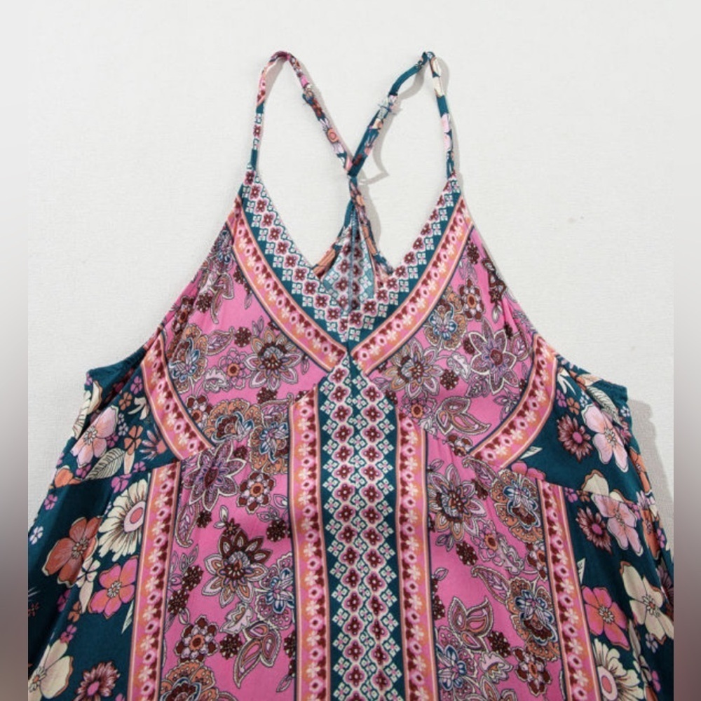 Pink Bohemian Floral Patchwork Sundress - Picture 6 of 6